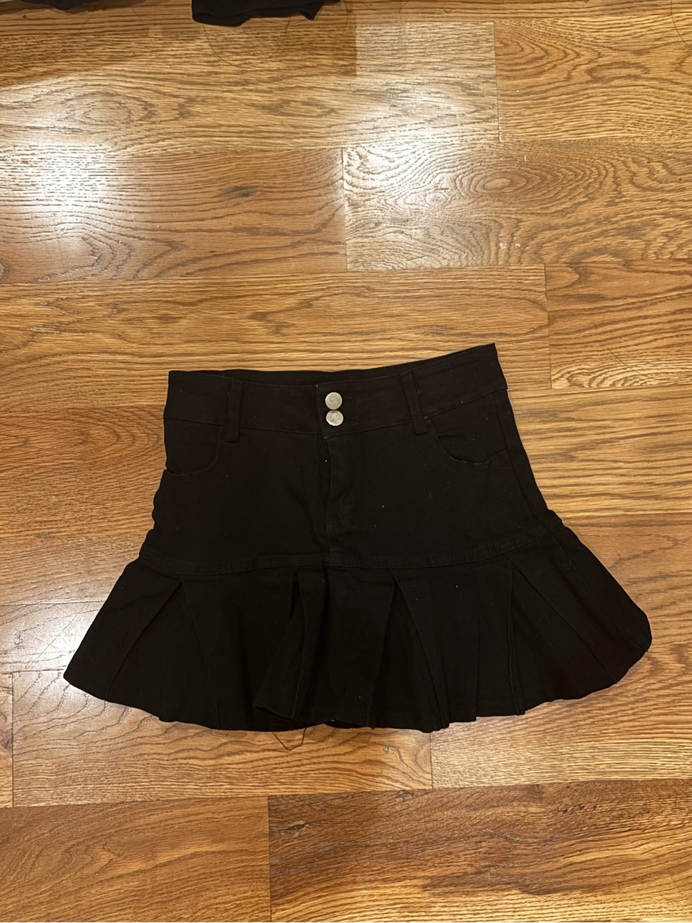 Black Ruffle Hem Women's Skirt